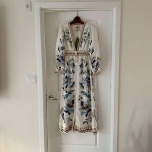 Farm Rio Maxi Dress - White and Blue